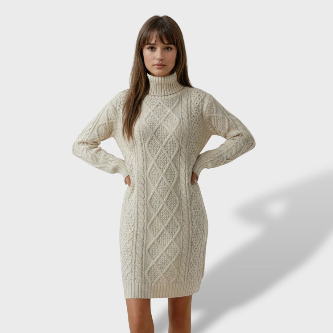 Beatriz Vestido de Punto Beige para Mujer